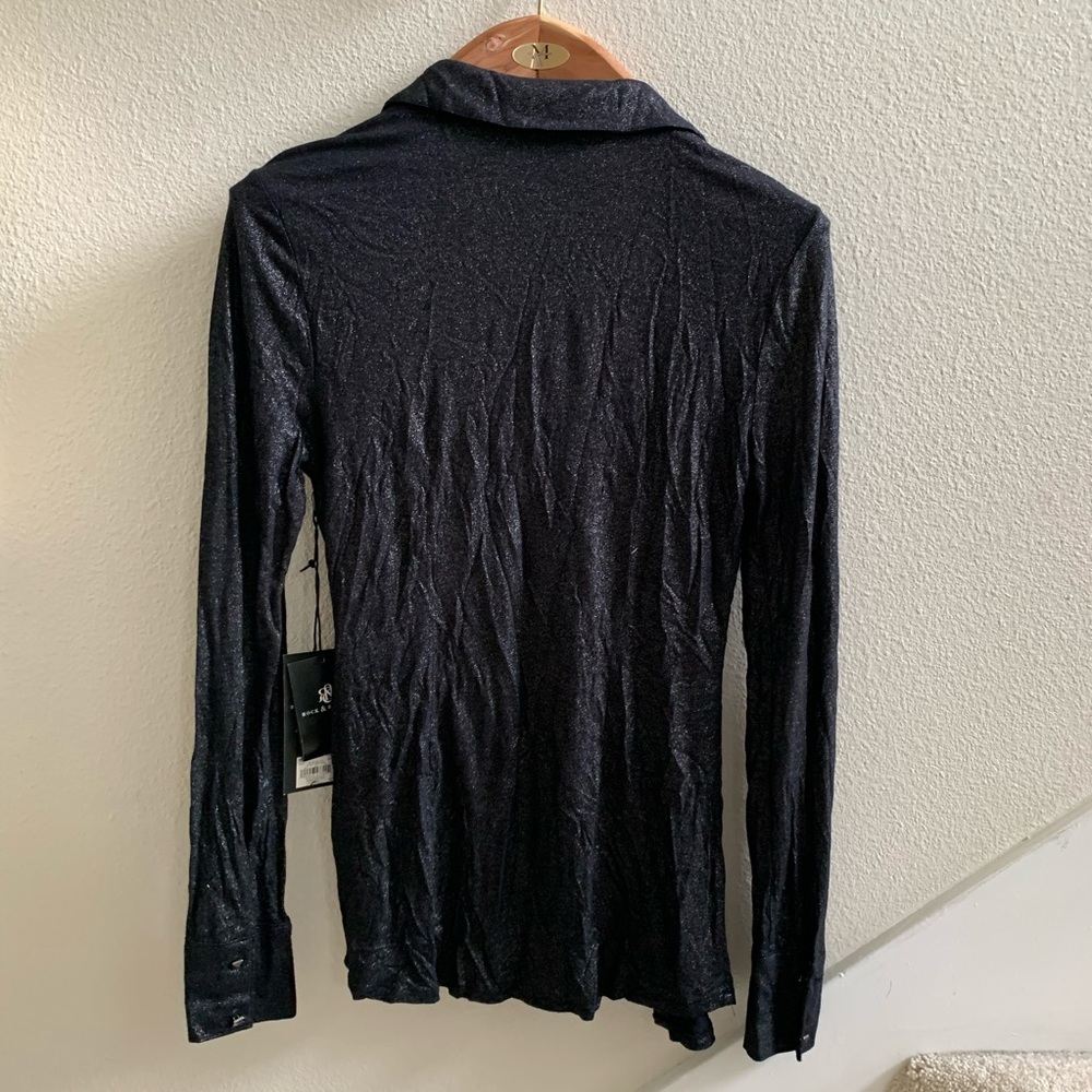 rock & republic slinky shirt small black NWT - Picture 4 of 6